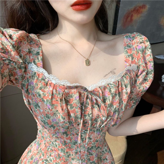 Order quảng châu - đầm tiểu thư phong cách mới cổ điển Hàn Quốc,tươi mát với tay áo phồng, ngực xếp ly Order quảng châu - đầm tiểu thư phong cách mới cổ điển Hàn Quốc,tươi mát với tay áo phồng, ngực xếp ly